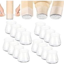 Prime 36 Adet (2cm - 2,5 Cm) Keçeli Silikon Yarı Saydam Mobilya Kaydırmaz Zemin Koruyucu,beyax