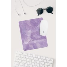 MSP Mor Desenli Bilek Destekli Dikdörtgen Mouse Pad Mouse Altlığı. Mor