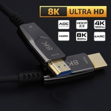 Prime 8k HDMI Aoc Fiber Kablo - HDMI 2.1 Standart - 48GBPS, 8k 60Hz, 4K 120Hz, 4K 60Hz, Earc, Hdr, D-Hdr, Hdcp2.3, Dolby Vision, Dolby Atmos (15 Metre)