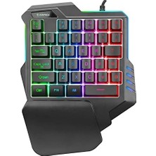 Prime KB-R177 Salvo Siyah USB LED Işıklı Q 35 Tuşlu Multimedya Mini Gaming Oyuncu Klavyesi