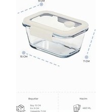 Prime Fika Glace Vakumlu Cam Saklama Kabı 460 ml Bej