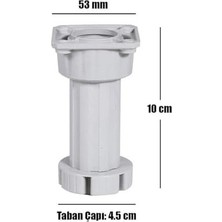 Prime Ayarlanabilir Dolap Mobilya Tezgah Puf Yükseltici Yükseltme Ayağı 10 cm Gri Ayak (2 Adet)