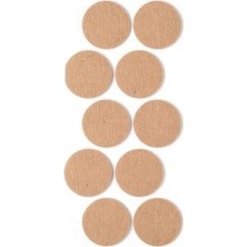 Prime Kahverengi 10 Adet Yapışkanlı, Masa, Koltuk Altı Parke Koruma Keçesi, Yuvarlak, 4,5 cm