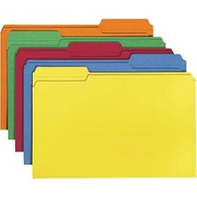 Prime File Folders, 1/3 Cut Top Tab, Legal, Assorted Colors, 100/BOX