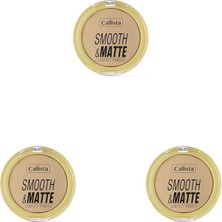 Prime Callista Smooth Compact Powder Mat Görünümlü Pudra 10 Natural (3 Paketi)