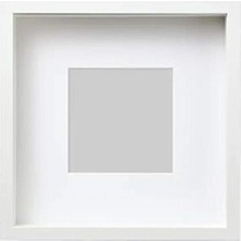 Prime Sannahed Rıbba 25X25 cm Derin Beyaz Kare Ahşap Fotoğraf Resim Çerçevesi Paspartulu