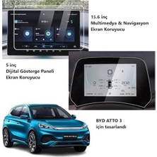 Prime Byd Atto 3 ile Uyumlu Mat Ekran Koruyucu 15.6 Inç Multimedya & Navigasyon ve 5 Inç Dijital Gösterge Paneli