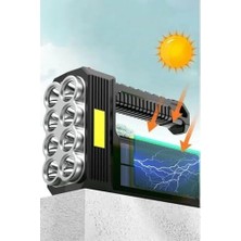 Prime Güneş Enerjili 8 Gözlü Kamp Lambası Solar ve Uzun Menzilli Kamp Feneri Yüksek Performanslı Işıldak