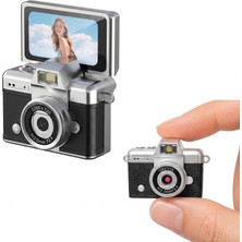 Store Mini Flip Dijital Kamera, 1.47 Inç Ekran, 48M Fotoğraf Çözünürlüğü, 1080P/720P Video, 128GB Tf Kart Desteği, Type-C Şarj, Flaşlı, Fotoğraf ve Video Kayıt Özellikli | LK-027 Siyah