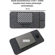 Prime Keçe Masa Üstü Mouse Pad ve Bilgisayar Düzenleyici 70X32 cm – Antibakteriyel Mat, Doğal Keçe Mat, Masa Koruyucu Altlık, Ofis ve Ev Için Minimalist Tasarım (Koyu Gri)