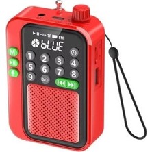 Prime C9 Bluetooth Şarjlı Radyo USB & Tf Kart Okuyucu Deprem Çantasına Uygun Fm Radyo (Kırmızı)