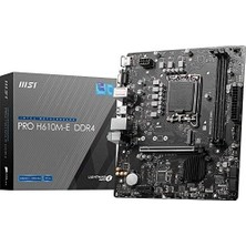 Prime Msı Pro H610M-E Ddr4 Intel H610 Soket 1700 Ddr4 3200MHZ Matx Gaming (Oyuncu) Anakart