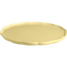 Prime Emile Henry Madeleine Yuvarlak Servis Tabağı 31 cm Tereyağı Sarısı/vanille