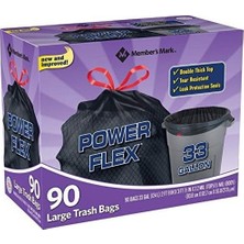 Prime Bir Üye Markası 33 Galon Power-Guard Ipli Çöp Torbaları (90 Ct.) - 1'li Paket