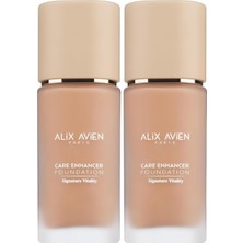 Prime Alix Avien Kırışıklık Karşıtı Nemlendirici SPF30 Parlak Bitişli Fondöten Care Enhancer 819 Warm (2 Paketi)