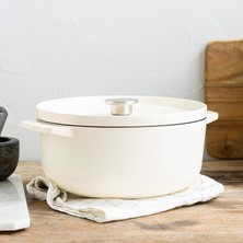 MSP Cast Iron 26 Cm/5,2 L Kapaklı Tencere, Yüksek Kaliteli, Sağlam ve Uzun Ömürlü, Kızartma, Kızartma, Pas Içermeyen Emaye Iç Kısım, Indüksiyon, Ergonomik Sap, 260°C'YE Kadar Fırına Dayanıklı,