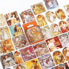 MSP Alphonse Mucha Temalı 45 Adet Sticker Seti • Bullet Journal