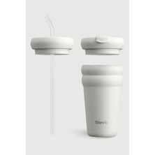 3 Bubble Two-Cap Straw Tumbler Çelik Termos 600 ml ST-249