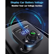 Prime Otomatik Frekans Tanımalı Parazit Yok Fm Radyo Transmitter 3.1A Hızlı Şarj Micro Sd Bluetooth Mp3 Çalar Çakmaklık