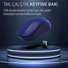 Prime Inca IWM-311RM Sılent Wıreless Mouse Mavi Komple Rubber Soft Yüzey,sessiz Tuş,ergonomik Dizayn, Konforlu Dokunuş HISSI,1600DPI, USB Alıcı, 10M Çekim,uzun Pil Ömrü, Enerji Tasarrufu Uyku Modu