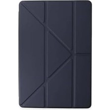 Prime Galaxy Tab S9 Fe Plus 12.4" ile Uyumlu Kalem Bölmeli Uyku Modlu Silikon Kapak Kılıf, Lacivert