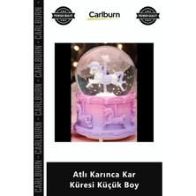 Carlburn Özel Üretim Pilli Işıklı Karlı Hediye Dekoratif Estetik Şık Obje Atlı Karınca Kar Küresi Küçük Boy