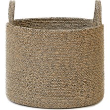 Prime Siyah Kırçıllı Jüt Halat Sepet 35 x 27 cm