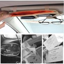 Prime Güneşliği Düzenleyici, Evrensel Araç Içi Aksesuar, Çok Cepli Ağ Fermuarlı Pu Deri Güneşlik Saklama Çantası, Otomobil Kamyonet Suv Için (Bej)