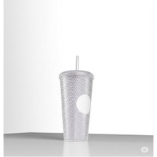 Prime Kristal Desen 750 ml Pipetli Soğuk Içecek/kahve Bardağı Beyaz