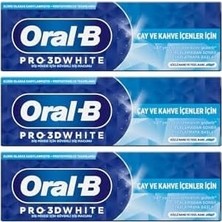 Prime Oral-B 3D Çay ve Kahve Içenler Için Diş Macunu 75 ml 3lü Paket