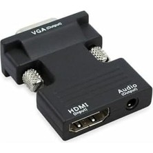 Prime 4499 Ses Destekli HDMI To VGA Monitör Çevirici Dönüştürücü Adaptör