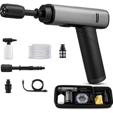 MSP Yıkama Makinesi, 203 Psı Güçlü Su Basınçlı 18000 Rpm 180W Motorlu LCD Gösterge Panelli Katlanabilir Ergonomik Uzun Şarjlı Bisiklet Oto Bahçe Duvar Için Taşınabilir Su Püskürtme Cihazı Seti