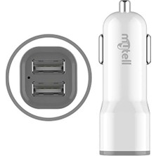 Prime Araç Şarjı My-A5 USB Başlık 2 Usb'li 2100 Mah, Beyaz