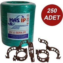 MSP Sera Ipi ve Bitki Klipsi Fide Bağlama Ipi 250 Adet Her Bitkiyle Uyumlu Bitki Klipsi