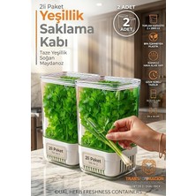 MSP Yeşillik Saklama Kabı - Taze Yeşillik Için - Soğan Maydanoz Vb Yeşillik Saklama 2 Li Set 721957