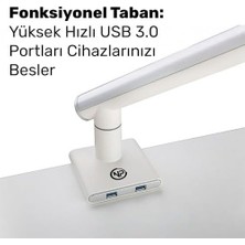 Prime Npo STD49012UW 17"-32" Ultra Slim Alüminyum Monitör Kolu, 2xusb Portlu Amortisörlü Vesa Tutucu, Ergonomik 360 Pivot (9kg)