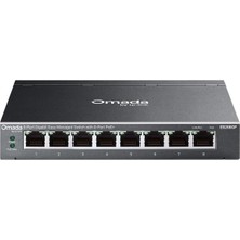 TP-Link Tp-Lınk Omada ES208GP 8 Port Gıgabıt 8 Port Poe 64W Yonetilebilir Metal Kasa Swıtch