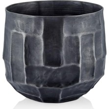 MSP Chisel Eskitme Siyah Saksı, Orta Boy, 23,5X21,5 Cm, Şık ve Iddialı Tasarım, 1 Adet
