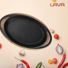 Prime Pişirme Kabı Lv Eco O Tv 1510 K4 Oval Tabak Çanak ve Tabak, Ahşap, Ölçüler 15 x 10 Cm, Dökme Demir, Siyah