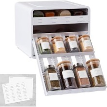 Prime Spicestack Baharat Rafı, Ayarlanabilir, 24 Şişe, Beyaz