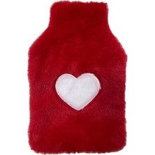 Prime Sıcak Su Torbası Peluş Kalpli,kırmızı Termofor 29X17CM 750ML