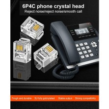 Prime Plus PX-6P4C RJ11 4 Pinli Konnektör, 6P4C, Telefon Kablo Ucu 100'LÜ Paket