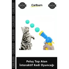 Carlburn Özel Üretim 30 Adet Yumuşak Renkli Toplu Fırlatıcı Tabanca Seti Peluş Top Atan Interaktif Kedi Oyunc