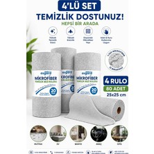 MSP Adet 20'li Rulo Gri Renk Mikrofiber Temizlik Bezi 25X25 cm
