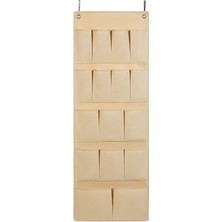 MSP Home Textile 16 Gözlü Bej Balıksırtı Kapı Arkası Düzenleyici 45 x 125 cm