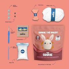 Karok Ticaret The Gookie Amigurumi Tavşan Örgü Seti, Başlangıç Seviyesi, Beyaz Pamuklu Iplik, Video Eğitimli, Tığ ve Iğne Dahil, El Yapımı Oyuncak