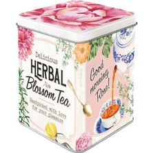 MSP Retro Çay Kutusu, 100 G, Bitkisel Çiçek Çayı – Çay Severler Için Hediye Fikri, Çay ve Çay Poşeti Saklamak Için, Vintage Tasarım
