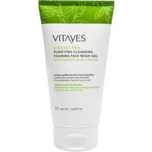 Vıtayes Yüz Temizleme Jeli Akne Siyah Noktaya Yatkın Ciltler Için Yeşil Çay Özlü, 150 ml