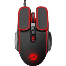 Prime SG-G55 Xfora LED Işıklı Gökkuşağı Aydınlatmalı 7d Makro Tuşlu Siyah 7200 Dpı Oyuncu Mouse, Siyah