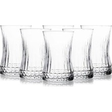 Prime 6’lı Kristal Desenli Cam Çay Bardağı Seti – 160 ml Ince Belli Modern Tasarım – Dayanıklı Cam Bardak – Şık ve Zarif Sunum Için Çay ve Kahve Bardağı